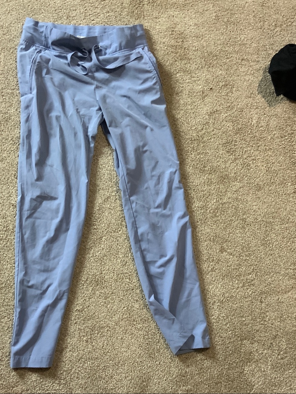 Light Blue Drawstring Waist Slim Pants